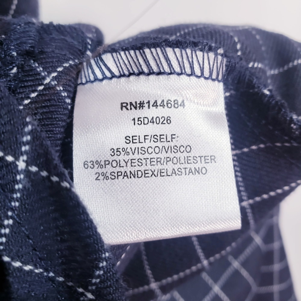 Mint! BLUSH NOIR Navy Grid A-Line Dress M - Picture 8 of 10